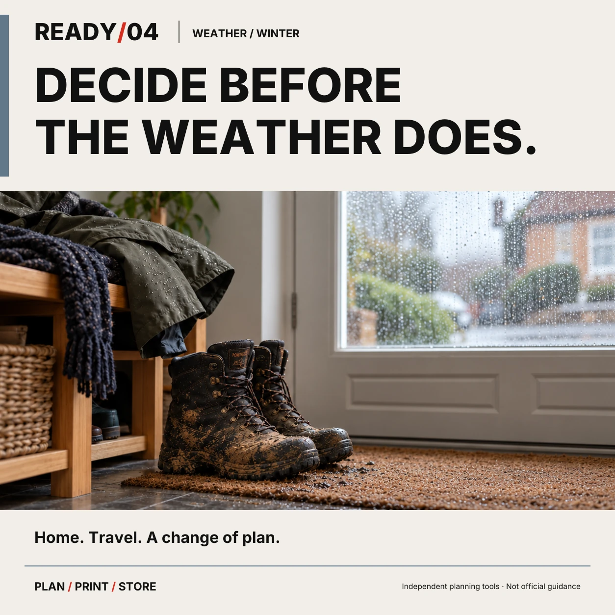 DECIDE BEFORE THE WEATHER DOES.